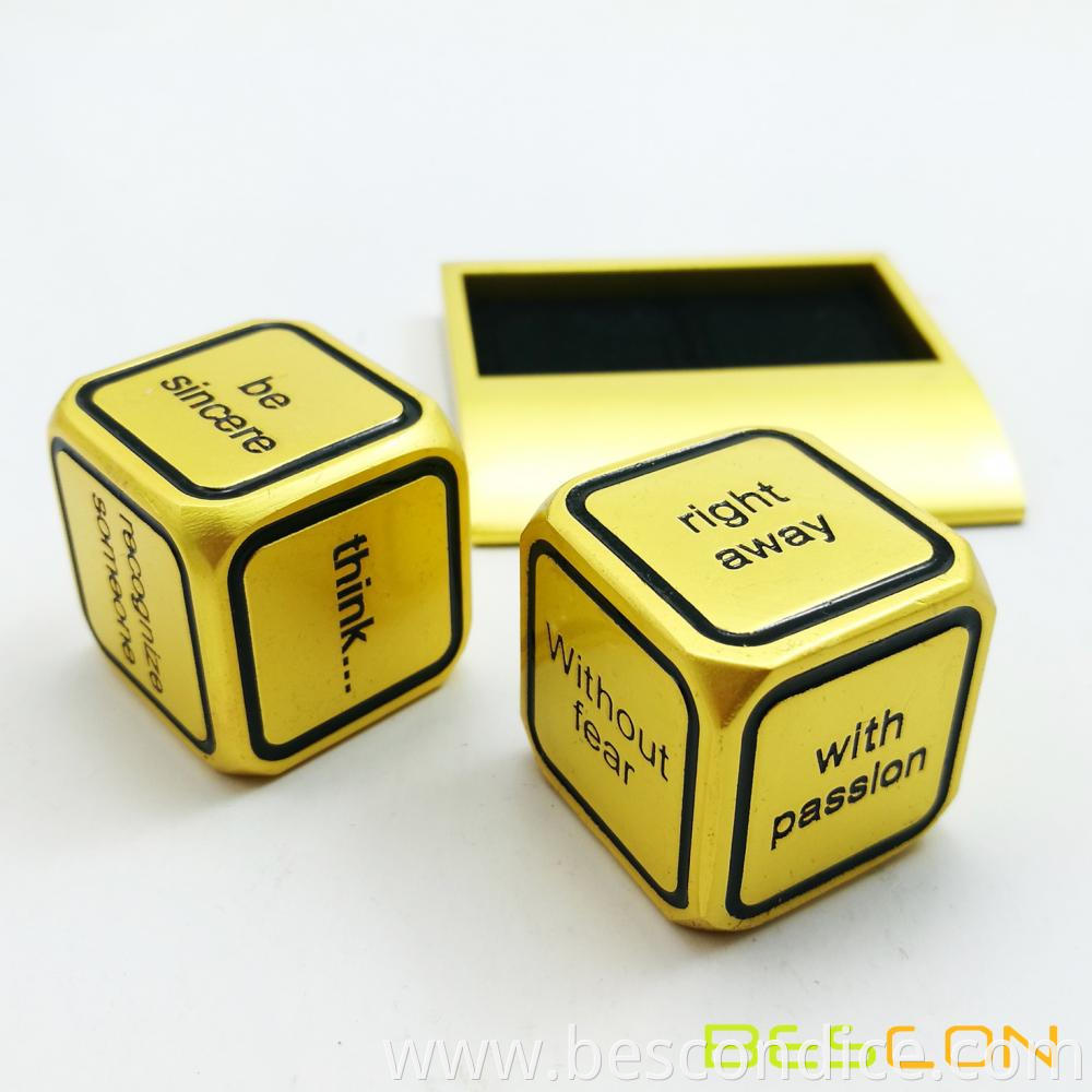 2pcs Motivational Desktop Metal Dice Set 3